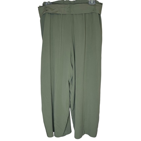 J.Crew Point Sur Olive Green Wide Leg Crop Pants Minimalist Belt Pockets Size 10 - Picture 5 of 10